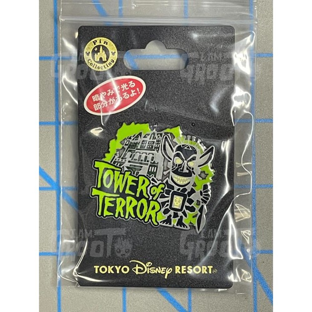 Tokyo Disney Resort Sea Tower of Terror Glow in the Dark GITD Pin USA SELLER B